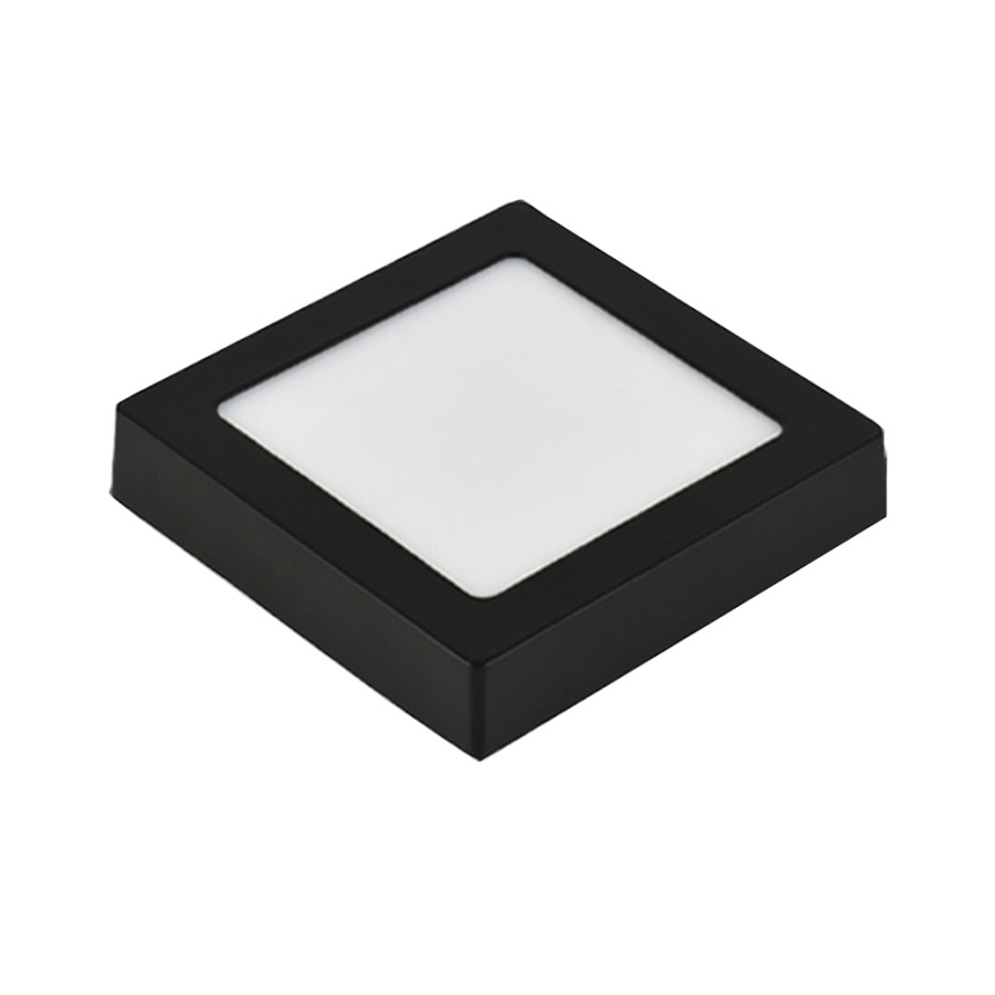 LED panel E-light 12W kvadratni nadgradni 4000K crni