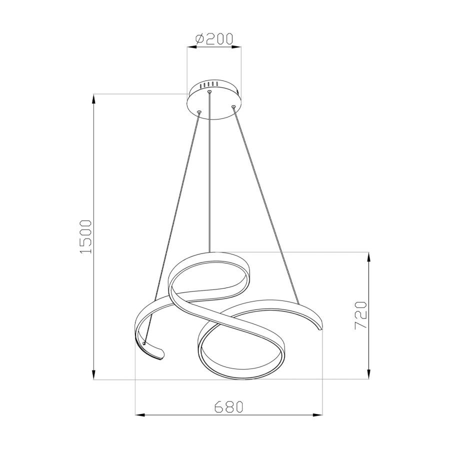 Visilica LED Biglia ML-0903P02 52W crna dimabilna