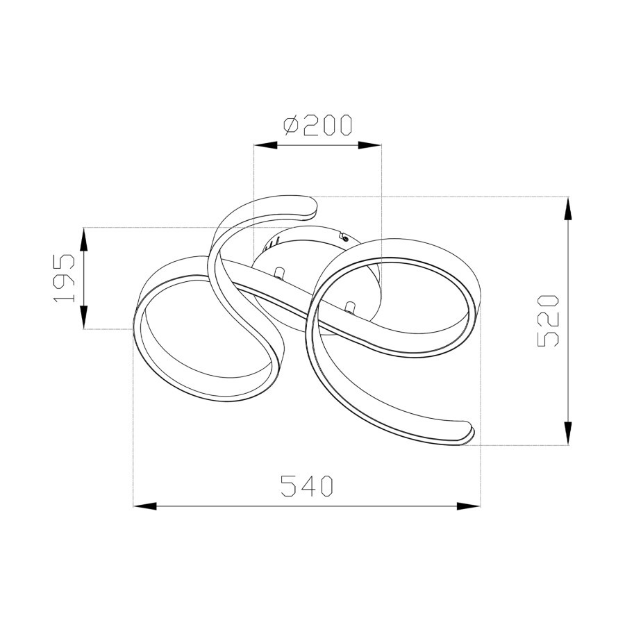 Luster LED Biglia ML-0803C02 40W crni dimabilan