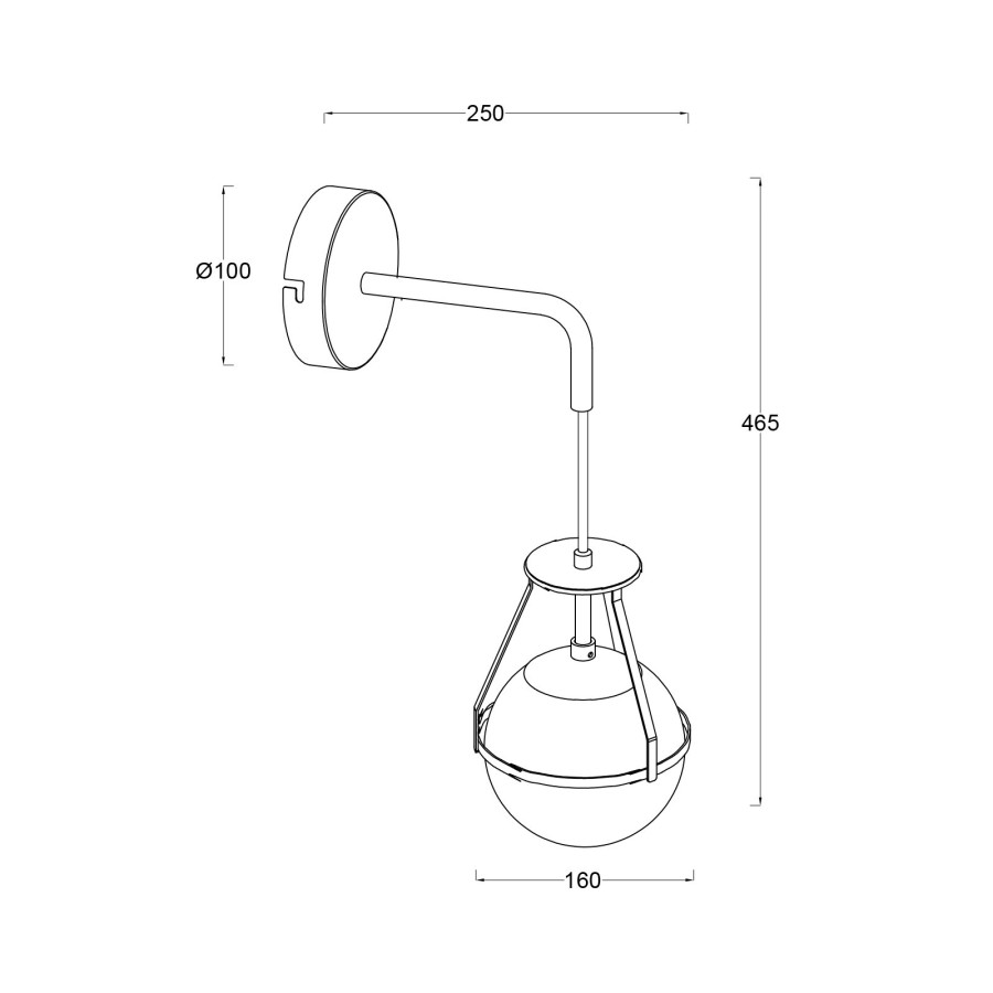 Zidna lampa Parma ML-6196-1W crna