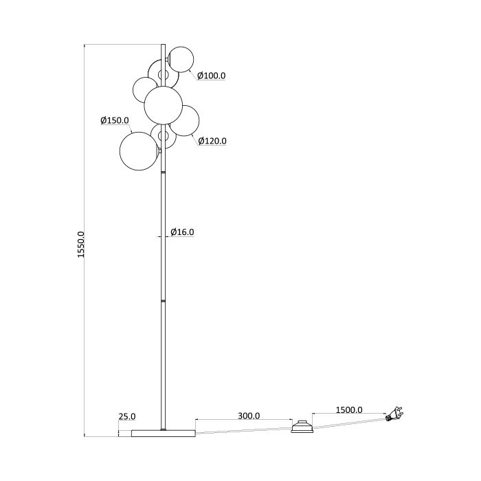 Podna lampa Boghart ML-FB84-7F